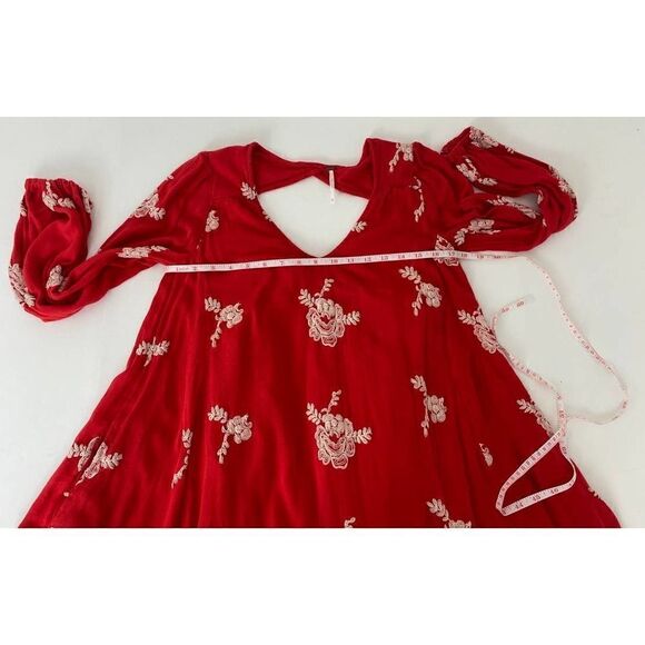 Free People Emma Embroidered Swing Dress Back Cut-Out - Size XS - Picture 5 of 6